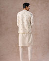 Manyavar Men Elegant Cream Kurta Jacket Set