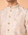 Manyavar Men Elegant Cream Kurta Jacket Set