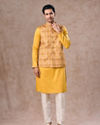Manyavar Men Yellow Radiance Kurta Jacket Set