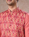 Manyavar Men Coral Elegance Kurta Jacket Set