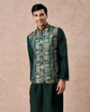 Manyavar Men Emerald Elegance Kurta Jacket Set