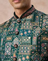 Manyavar Men Emerald Elegance Kurta Jacket Set