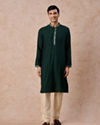 Manyavar Men Emerald Elegance Kurta Jacket Set