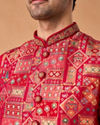 Manyavar Men Rani Pink Kurta Jacket Set