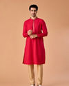 Manyavar Men Rani Pink Kurta Jacket Set