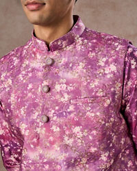 Manyavar Men Purple Enthralling Kurta Jacket Set