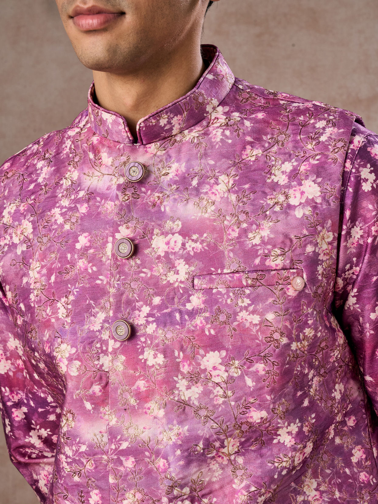 Manyavar Men Purple Enthralling Kurta Jacket Set