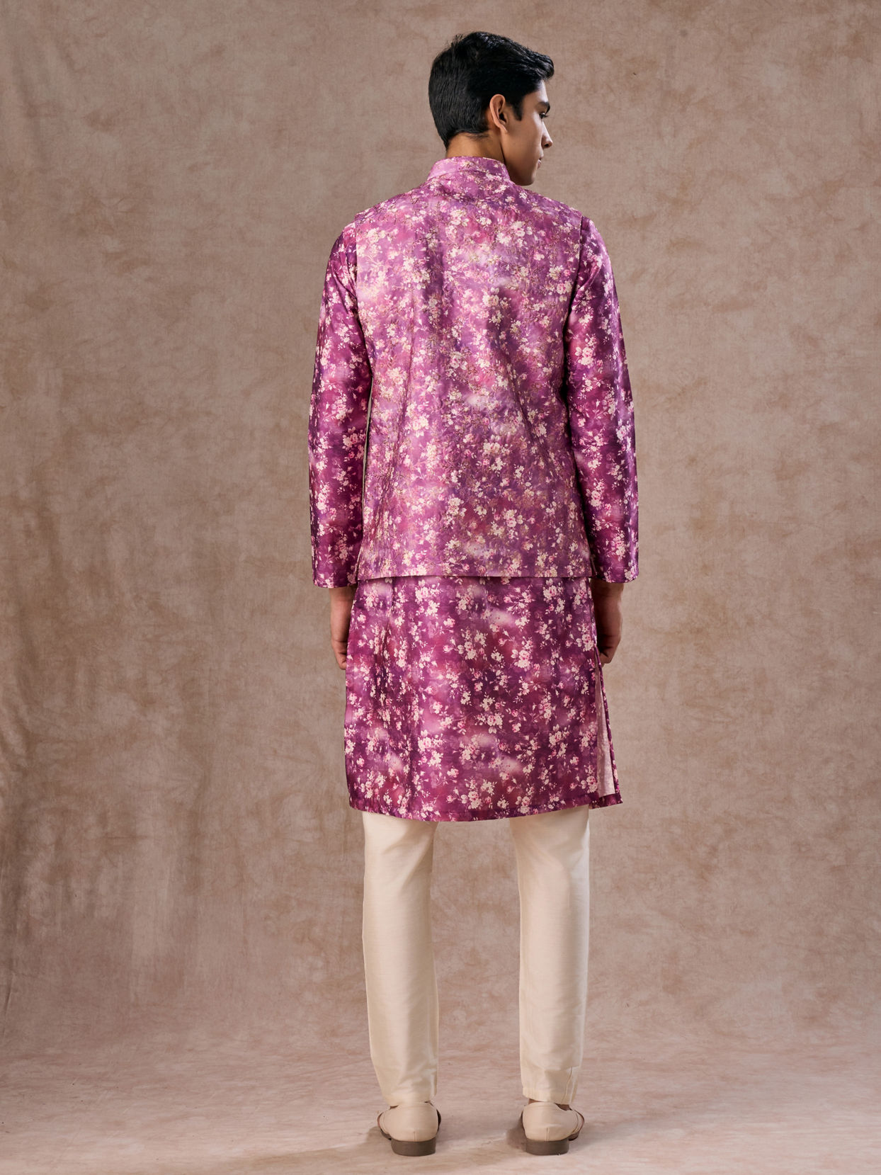 Manyavar Men Purple Enthralling Kurta Jacket Set
