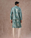 Manyavar Men Teal Green Radiance Kurta Jacket Set