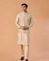 Manyavar Men Beige Glorious Kurta Jacket Set