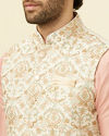 Cream Jacket With Multicolor Motifs image number 1