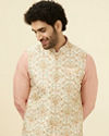 Cream Jacket With Multicolor Motifs image number 0