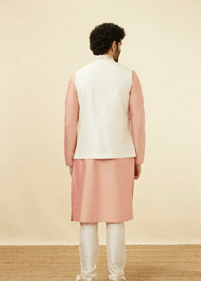 Cream Jacket With Multicolor Motifs image number 3