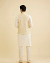 Manyavar Men Cream Beige Floral Jaal Patterned Jacket