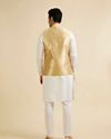 alt message - Manyavar Men Golden Fawn Buta Patterned Jacket image number 3