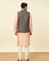 Manyavar Men Violet Blue Medallion Patterned Jacket