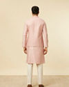 Manyavar Men Dusty Pink Self Patterned Jacket Set