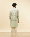 alt message - Manyavar Men Light Beige Floral Printed Kurta Jacket Set image number 3