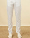 Manyavar Men Antique White Floral Printed Jacket Set