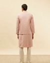 Manyavar Men Lemonade Pink Floral Buta Patterned Kurta Jacket Set