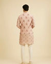 Manyavar Men Dusty Pink Celebration Kurta Jacket Set