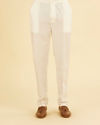 Manyavar Men Warm White Kurta Jacket Set