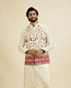 Costal Cream Elegance Kurta Jacket Set