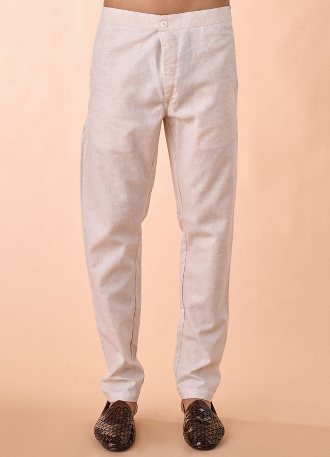 Manyavar Men Regal Beige Kurta Jacket Set