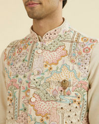 Manyavar Men Natural Elegance Jacket Set