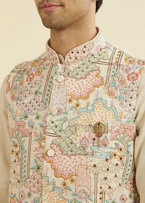 Manyavar Men Natural Elegance Jacket Set