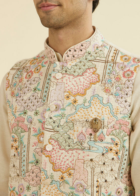 Manyavar Men Natural Elegance Jacket Set