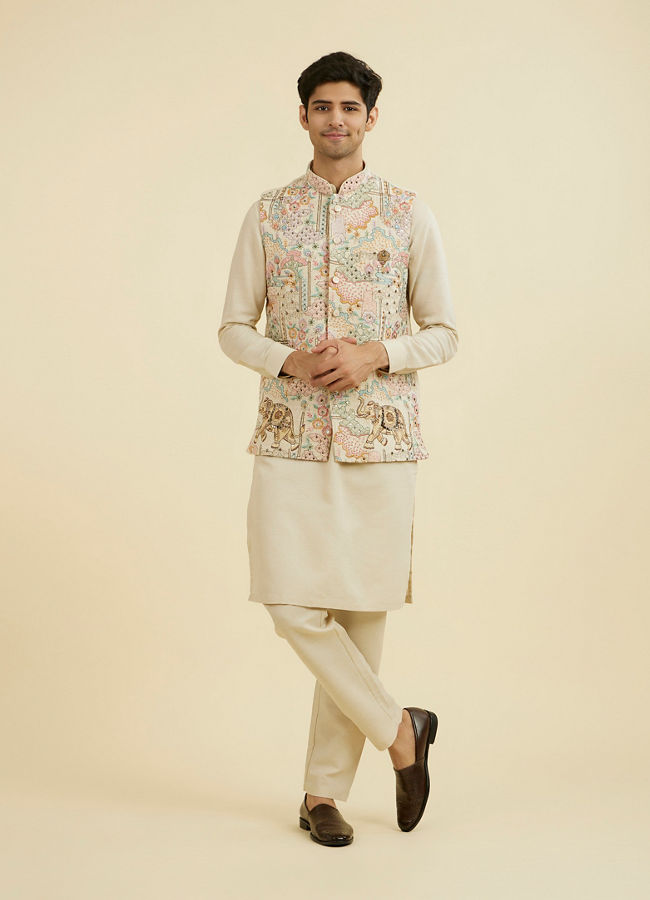 Manyavar Men Natural Elegance Jacket Set