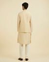 Manyavar Men Regal Beige Kurta Jacket Set