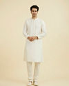 Manyavar Men Warm White Kurta Jacket Set