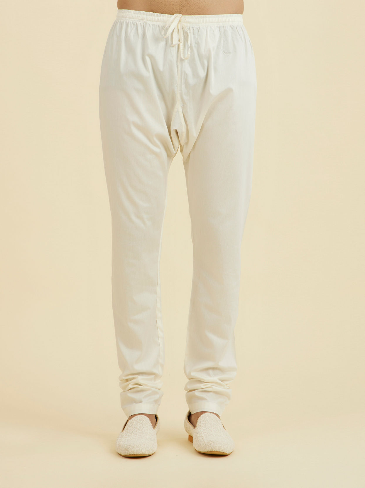 Manyavar Men Warm White Kurta Jacket Set