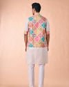 Manyavar Men Beige Linen Kurta Jacket Set
