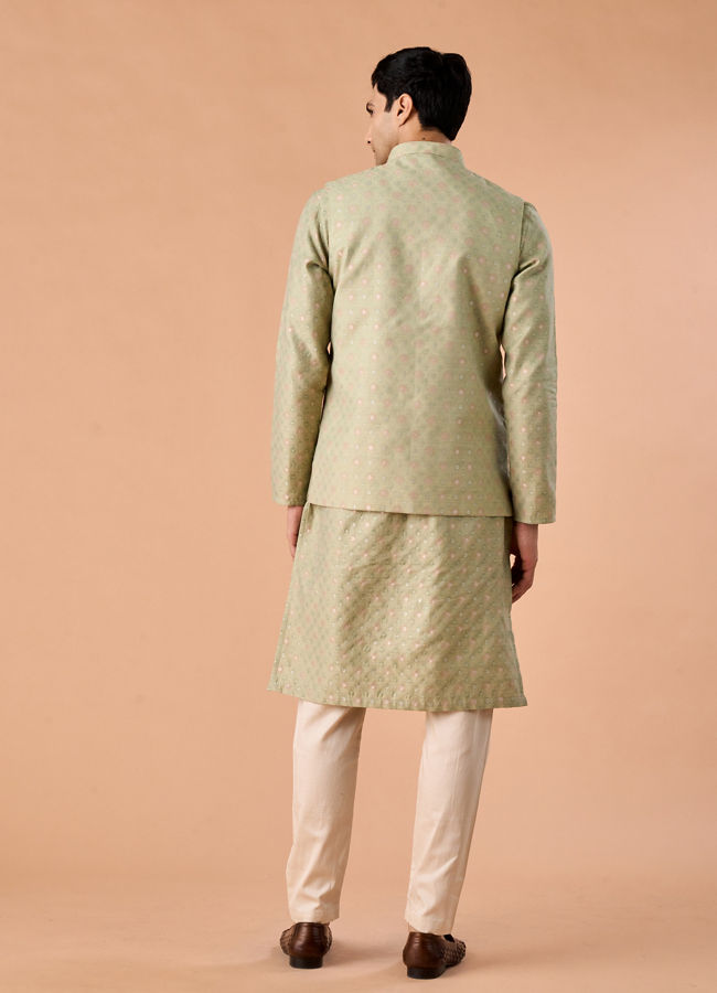 Manyavar Men Verdant Elegance Kurta Jacket Set