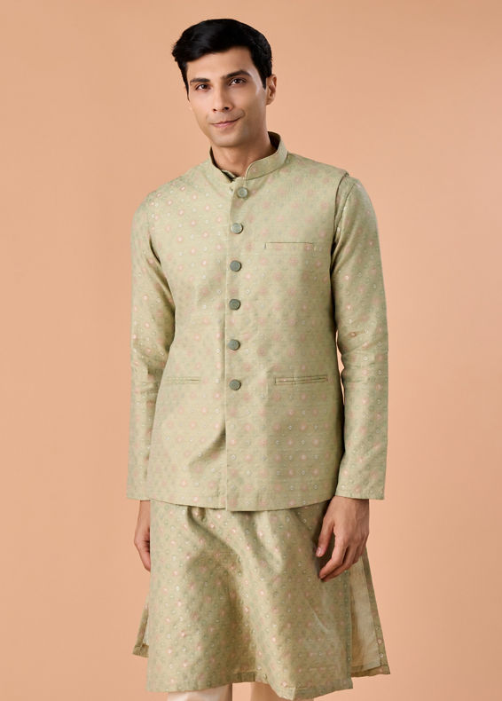 Manyavar Men Verdant Elegance Kurta Jacket Set