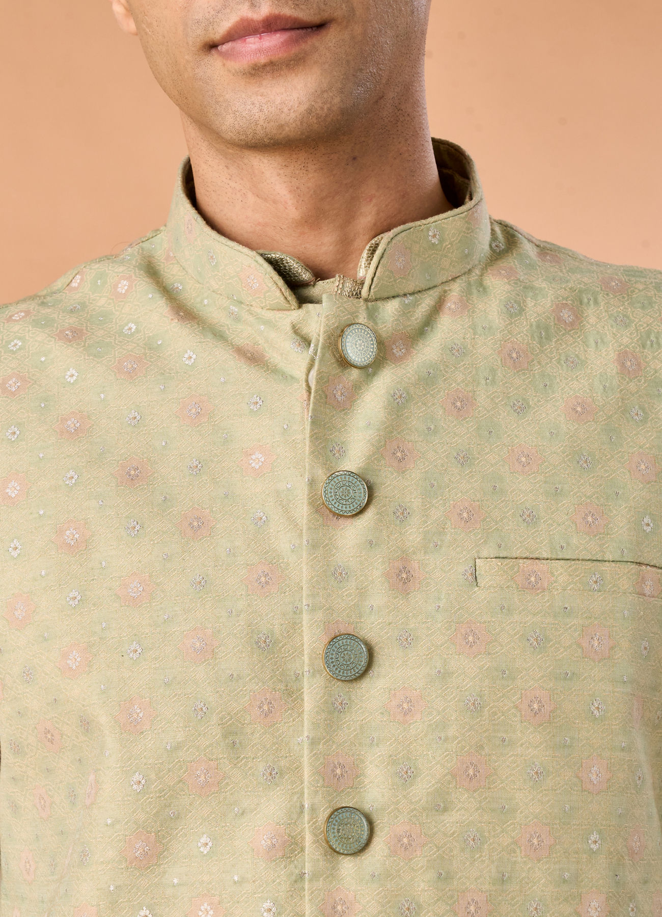 Manyavar Men Verdant Elegance Kurta Jacket Set