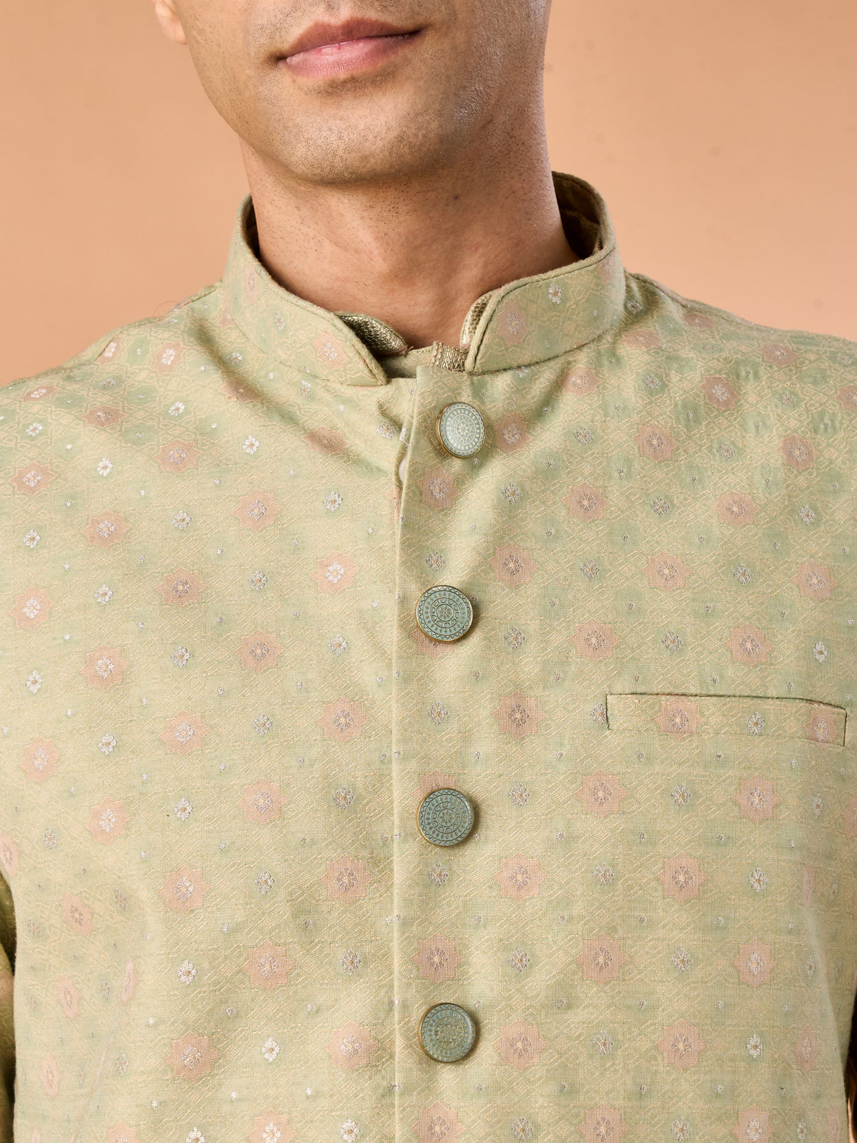 Manyavar Men Verdant Elegance Kurta Jacket Set