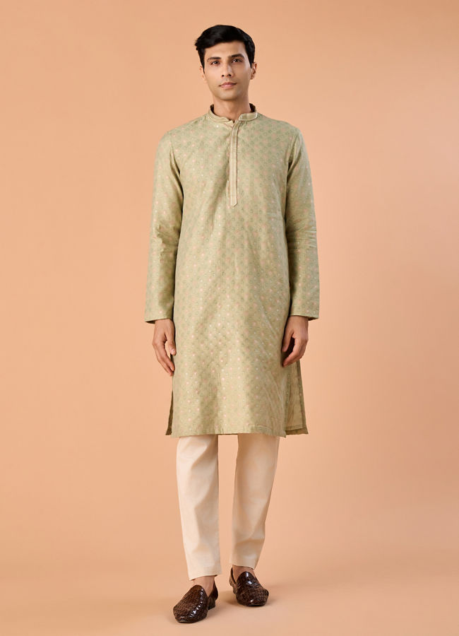 Manyavar Men Verdant Elegance Kurta Jacket Set