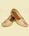 Manyavar Men Sand Beige Imperial Paisley Patterned Jooti