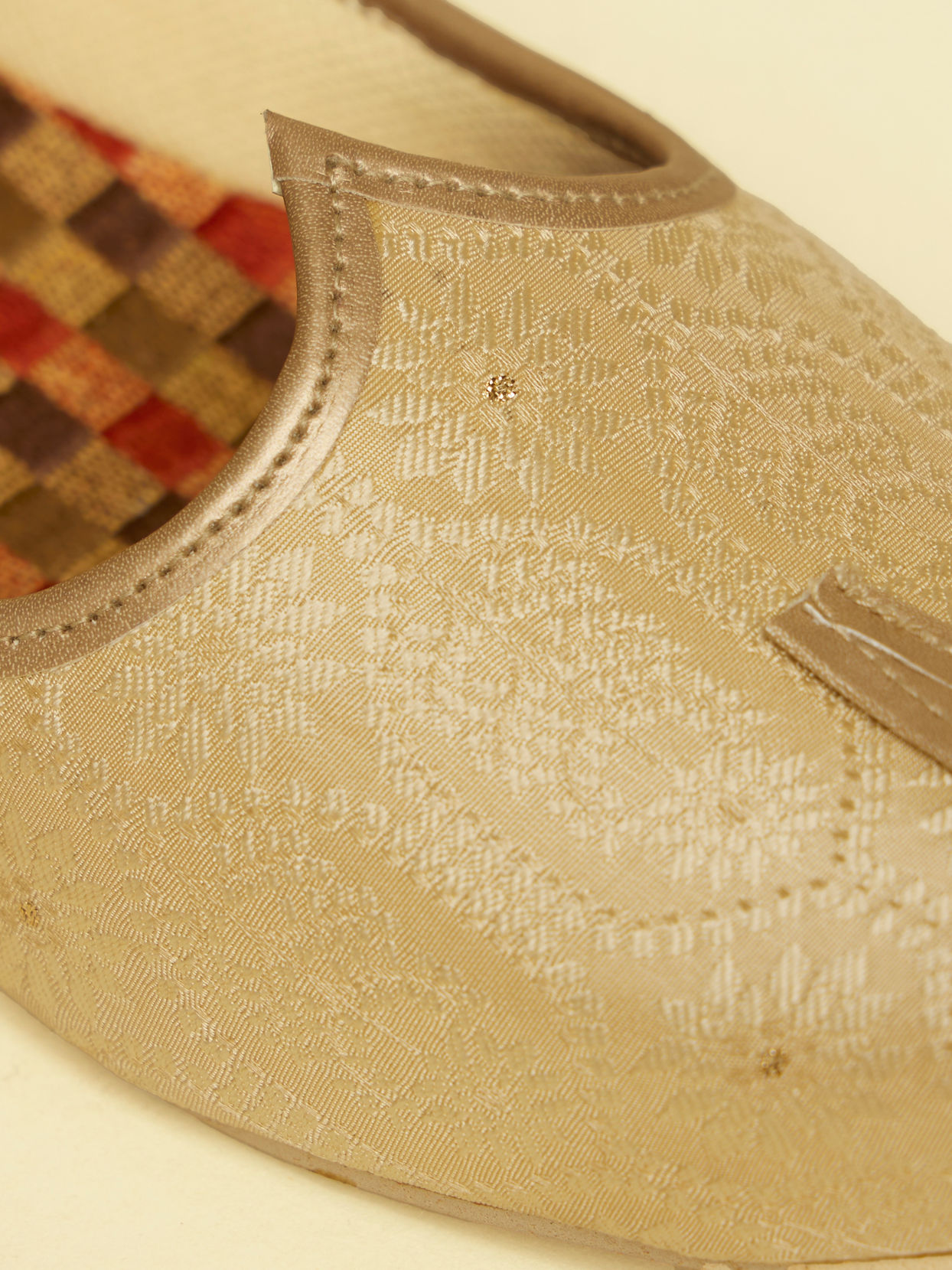Manyavar Men Sand Beige Imperial Paisley Patterned Jooti