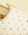 Manyavar Men Cream Sequined Jooti