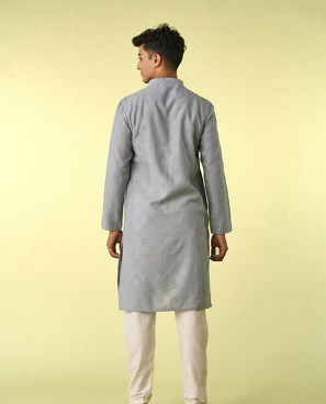 Diwas Men Light Grey Elegance Kurta