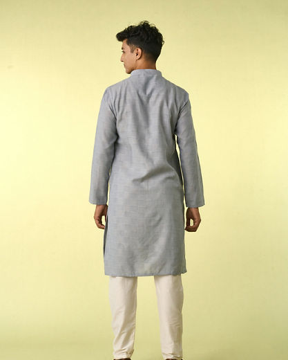 Diwas Men Light Grey Elegance Kurta