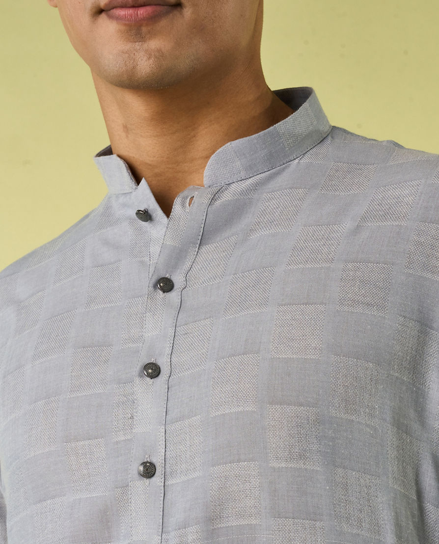 Diwas Men Light Grey Elegance Kurta