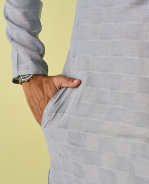 Diwas Men Light Grey Elegance Kurta