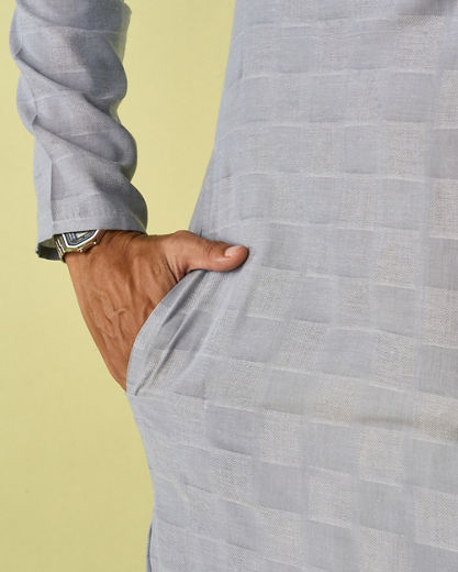 Diwas Men Light Grey Elegance Kurta