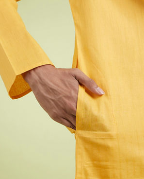 Diwas Men Mellow Mustard Cotton Kurta